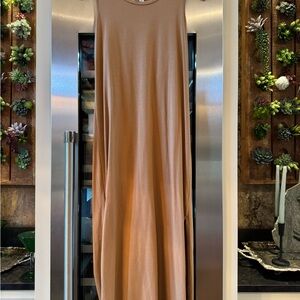 Cuyana Elegant Tan Long Sleeve Dress